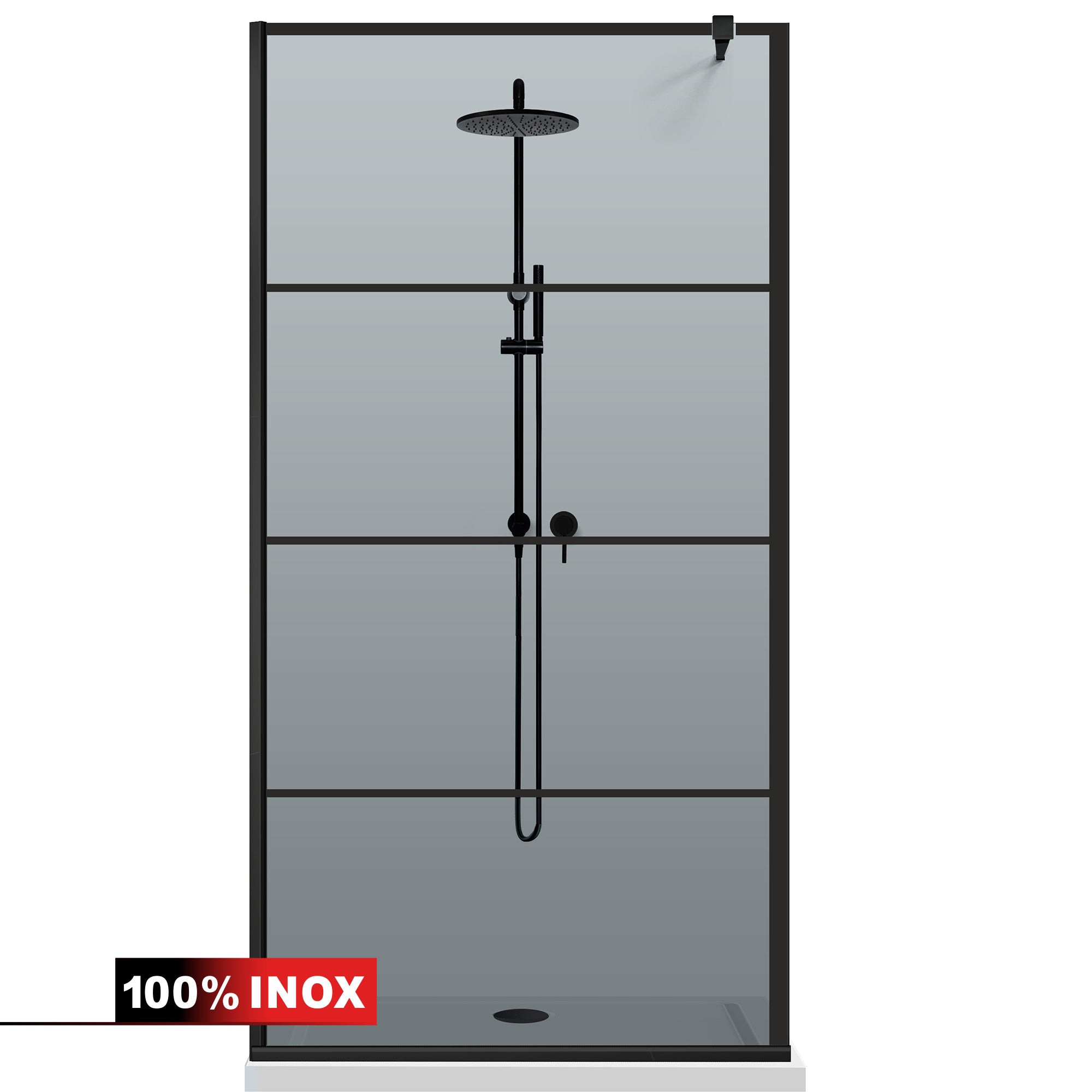 Paravan dus Walk-in, Perete dus Negru, #Gri #Szürke