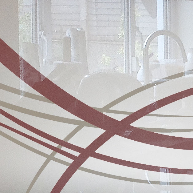 Verre peint pour revêtements de cuisine, modèle LINEFLOW1