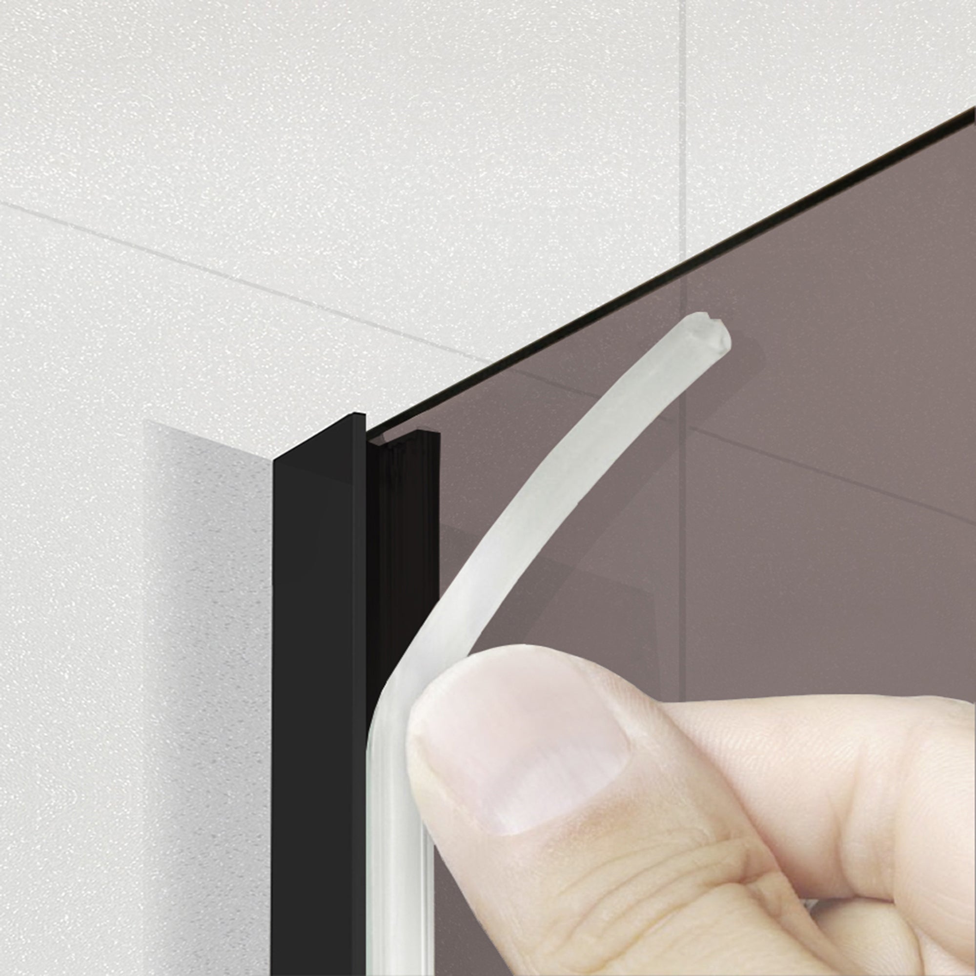 Paravan dus Walk-in, Perete dus Inox, #Bronz #Bronz