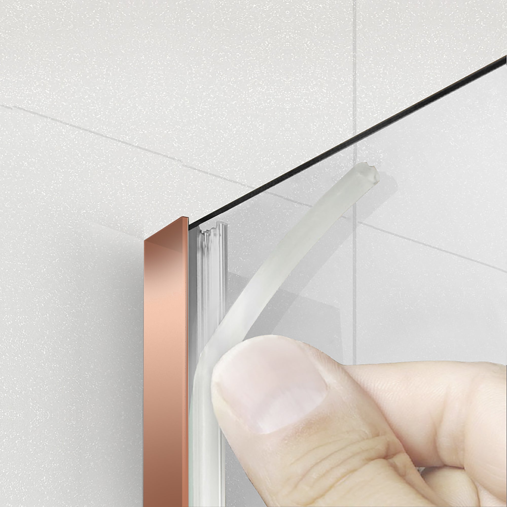 Paravan dus Walk-in, Perete dus Copper, #Clara #Víztiszta