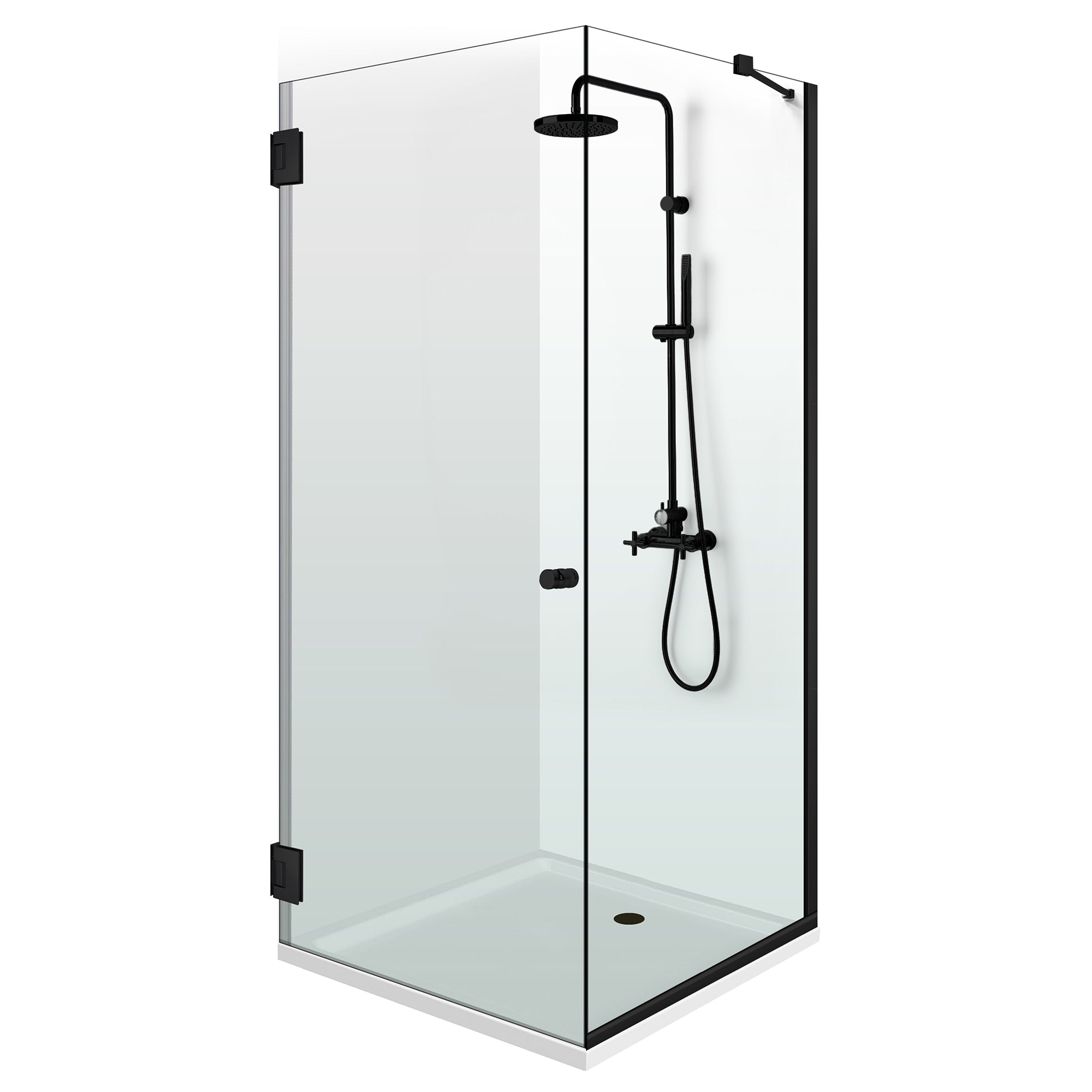 Cabine de douche avec porte battante #Clair