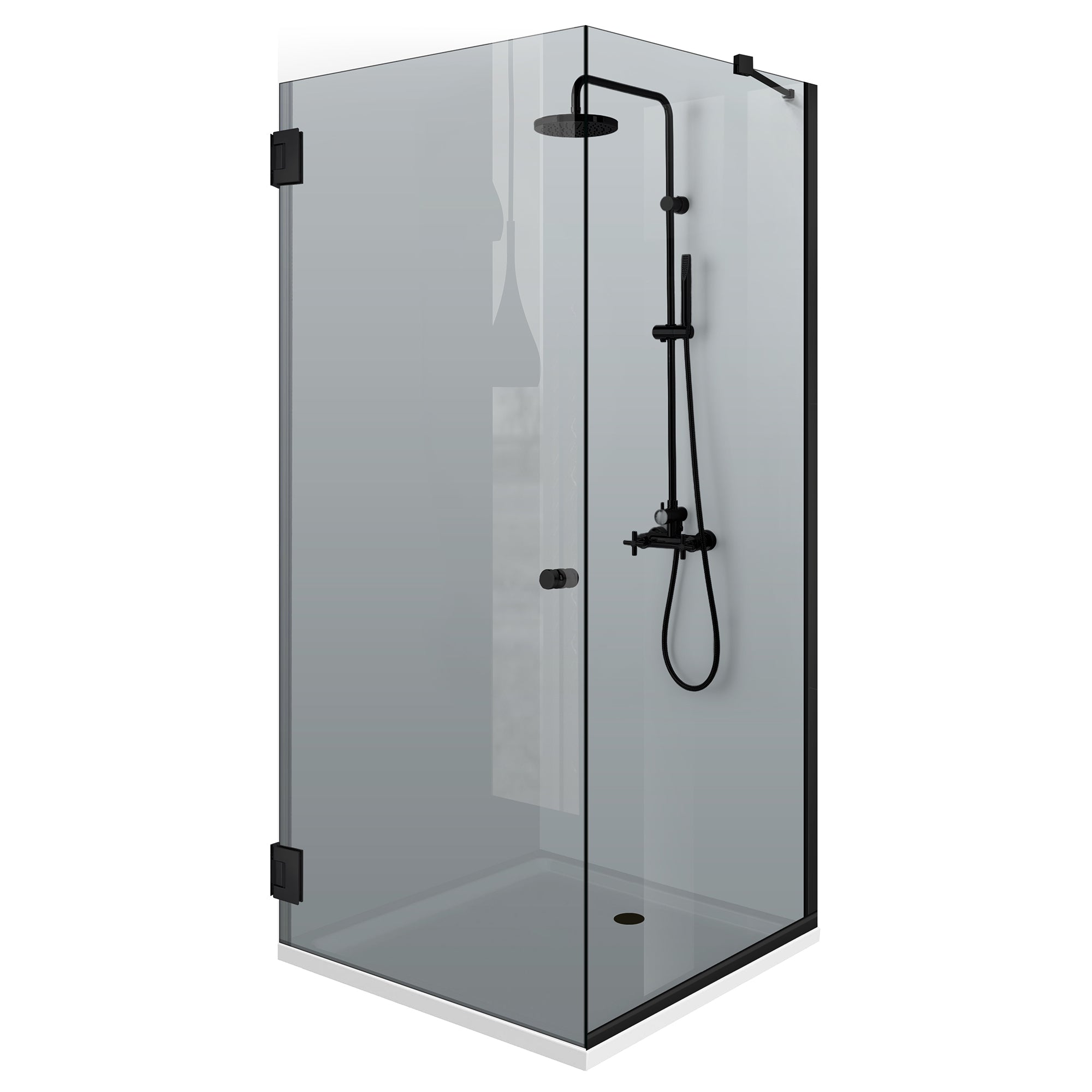 Cabine de douche avec porte battante #Gris