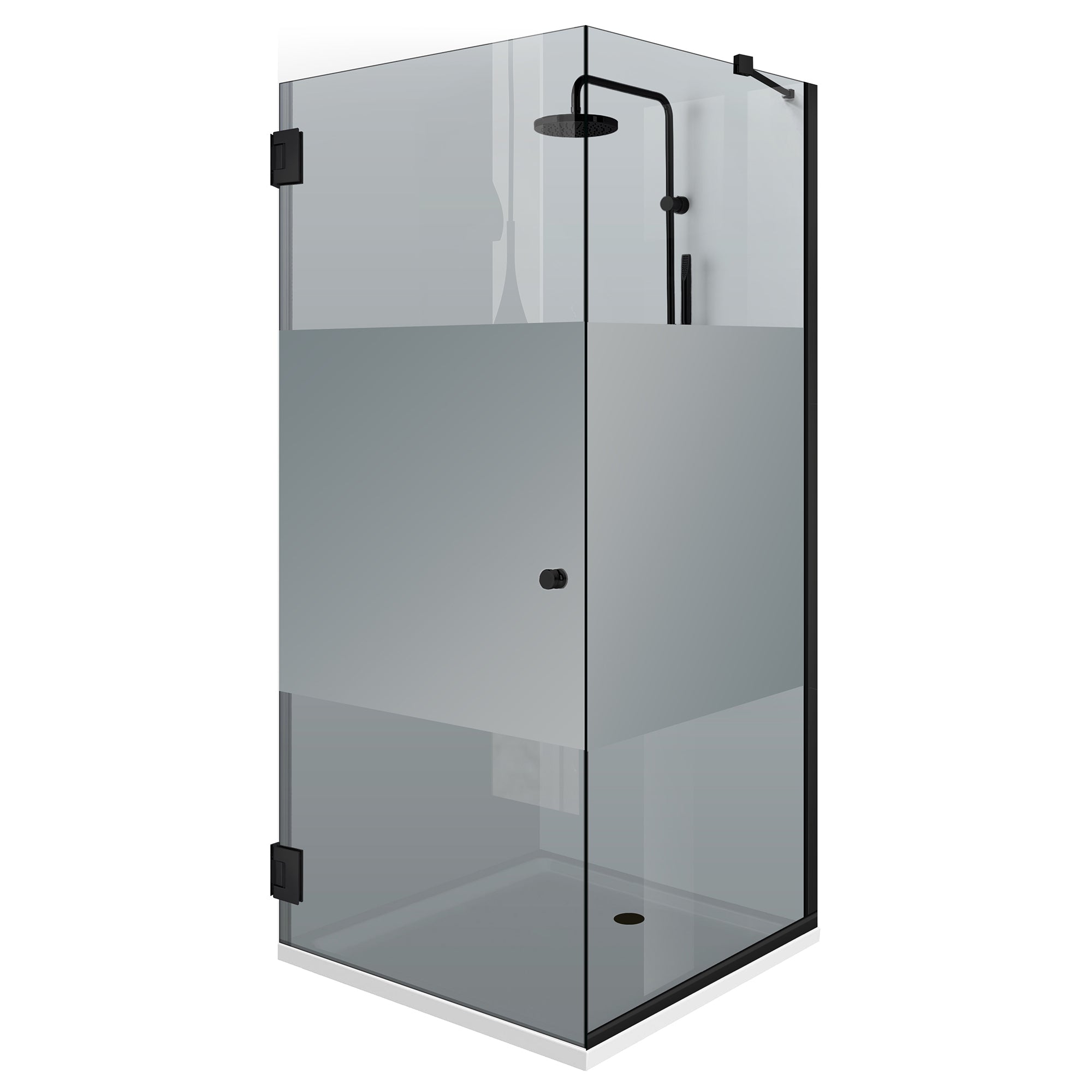 Cabine de douche avec porte battante #Gris