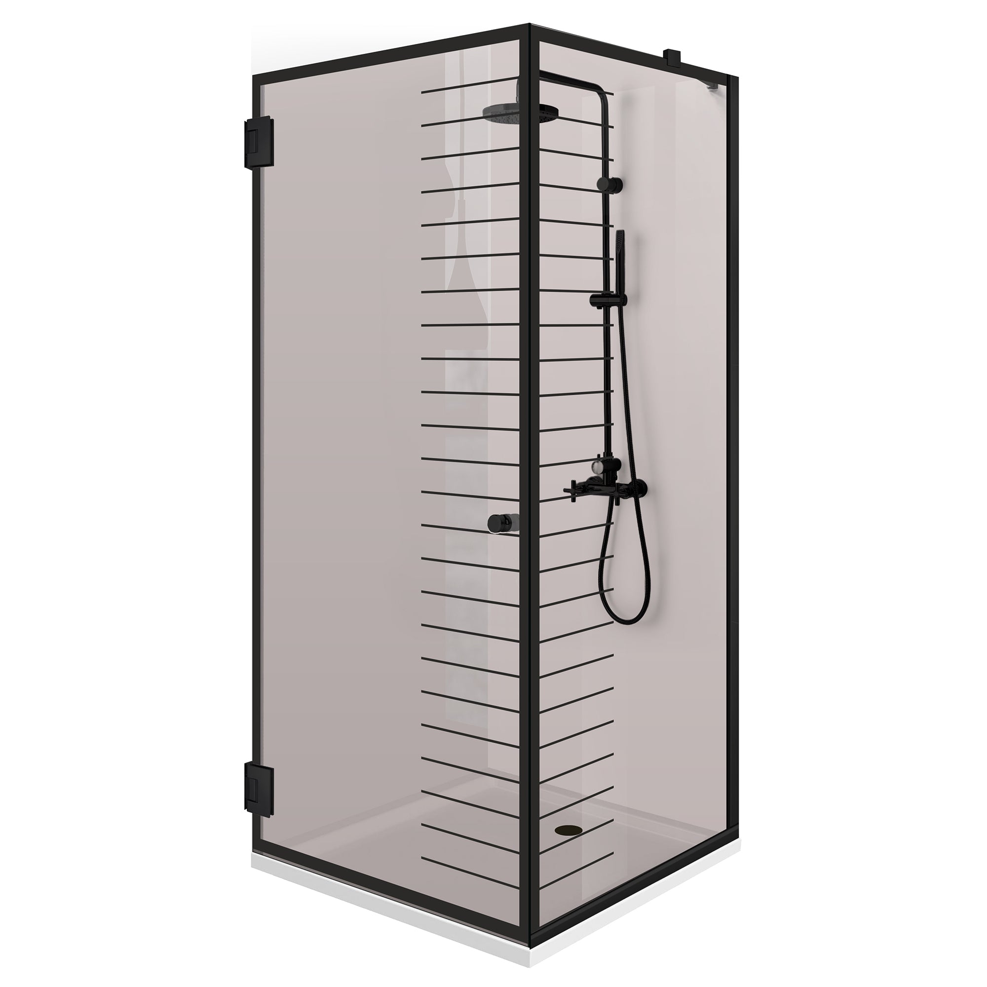 Shower enclosure with swing door #Bronze