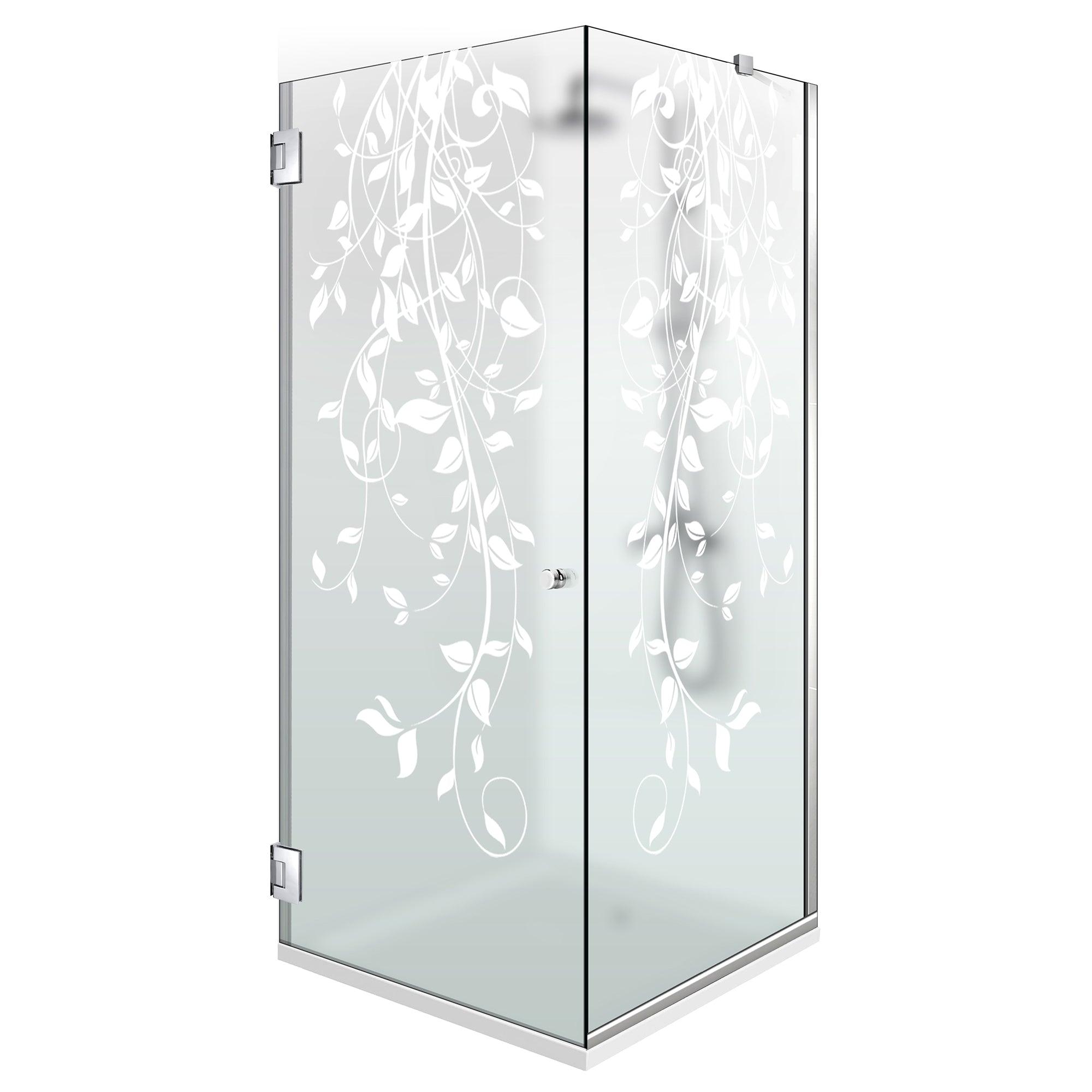 Shower enclosure with hinged door #Satiné