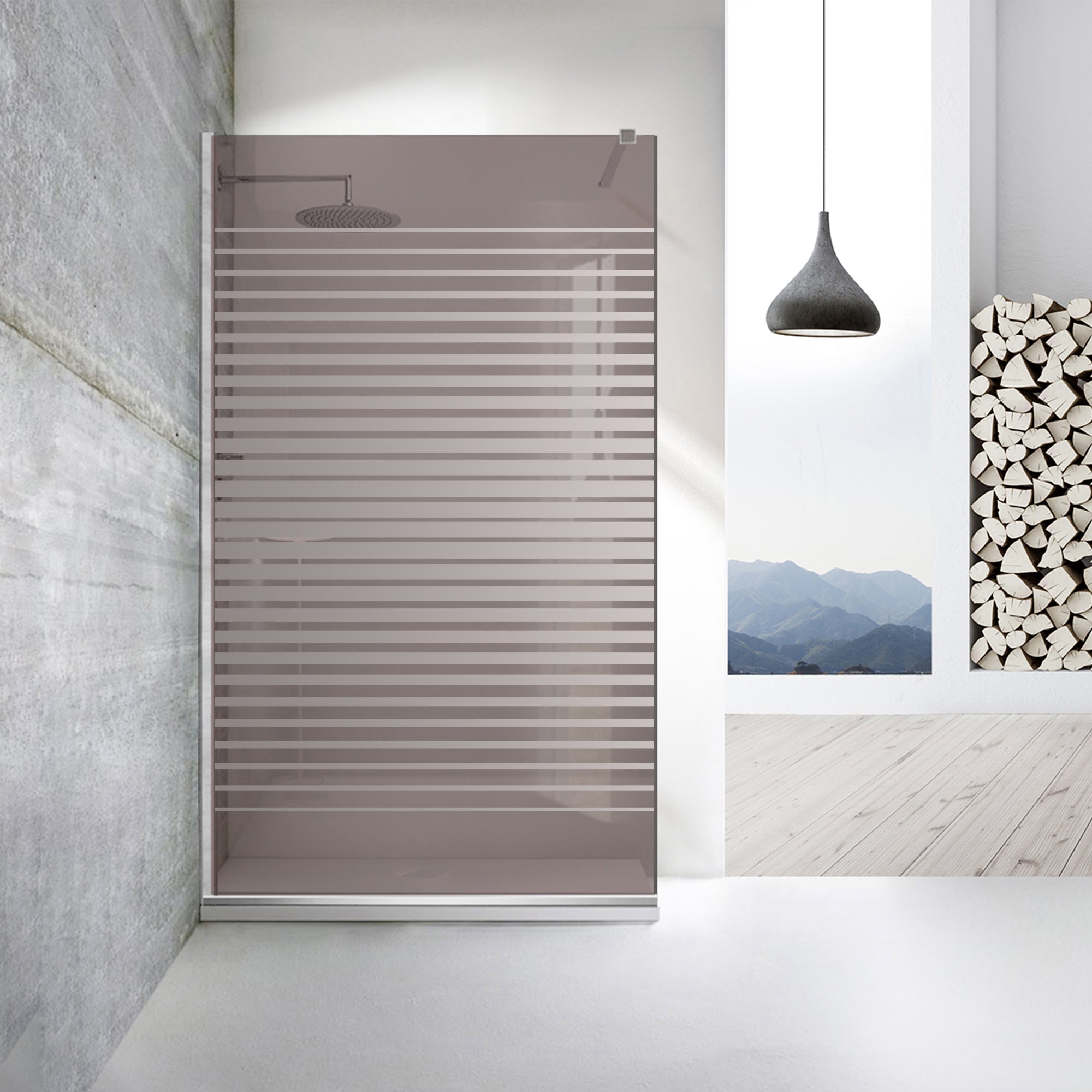 Paravan dus Walk-in, Perete dus Inox, #Bronz #Bronz