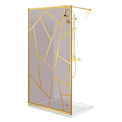 Paravan dus Walk-in, Perete dus  Auriu, #Bronz #Bronz