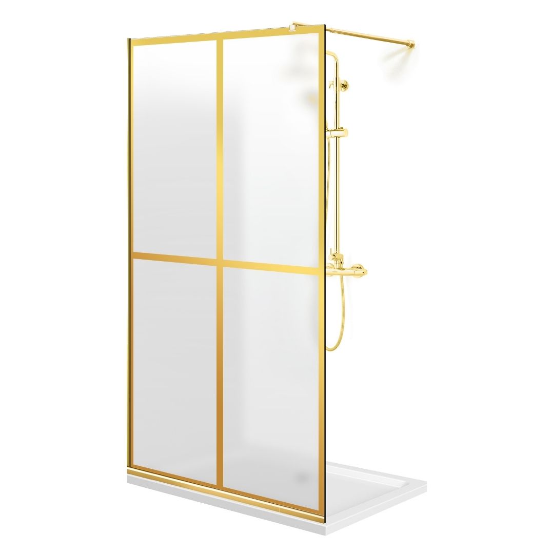 Paravan dus Walk-in, Perete dus  Auriu, #Mat #Matt