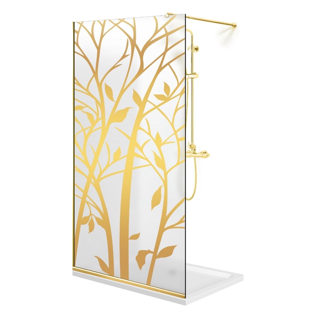 Paravan dus Walk-in, Perete dus  Auriu, #Mat #Matt