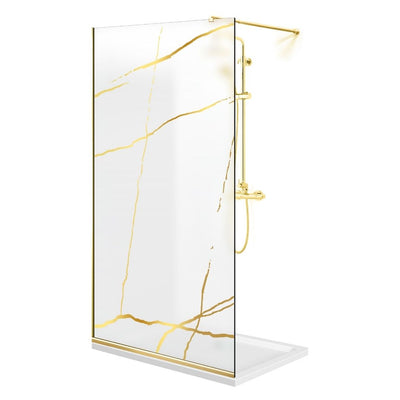 Paravan dus Walk-in, Perete dus  Auriu, #Mat #Matt