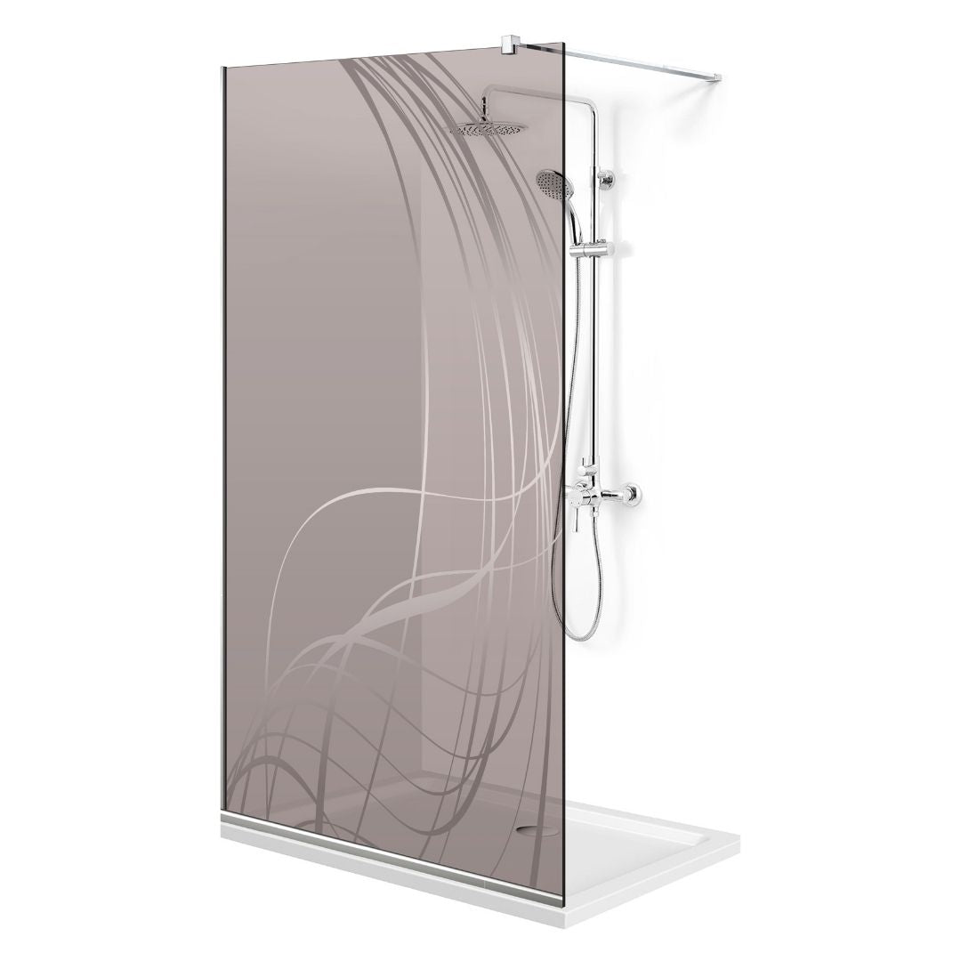 Paravan dus Walk-in, Perete dus  Inox, #Bronz #Bronz