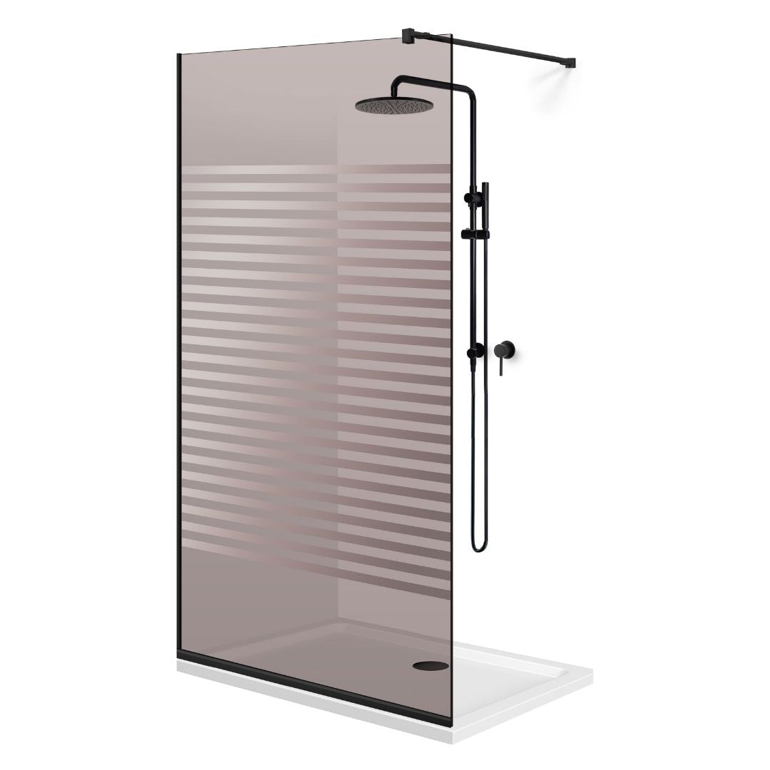 Paravan dus Walk-in, Perete dus  Negru, #Bronz #Bronz
