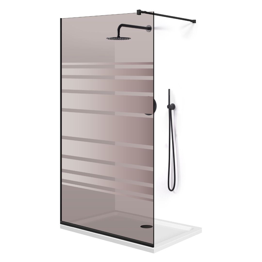 Paravan dus Walk-in, Perete dus  Negru, #Bronz #Bronz