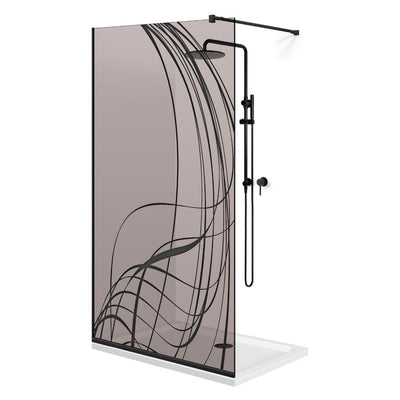 Paravan dus Walk-in, Perete dus  Negru, #Bronz #Bronz