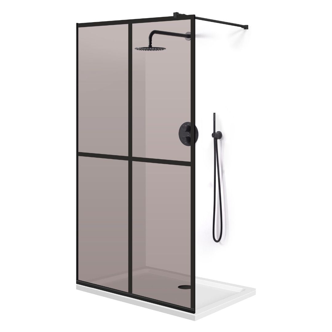 Paravan dus Walk-in, Perete dus  Negru, #Bronz #Bronz