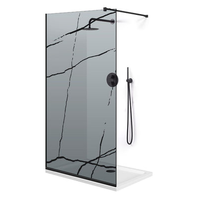 Paravan dus Walk-in, Perete dus  Negru, #Gri #Szürke