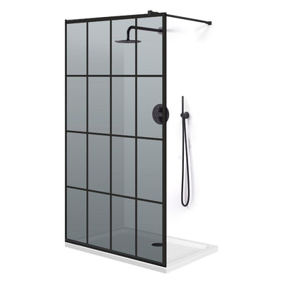Paravan dus Walk-in, Perete dus  Negru, #Gri #Szürke