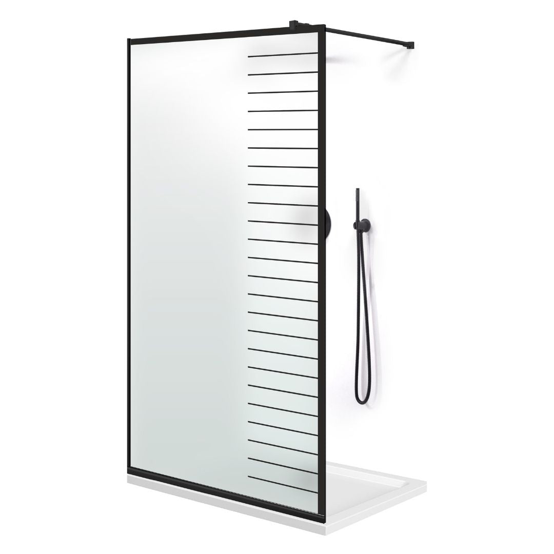 Paravan dus Walk-in, Perete dus  Negru, #Mat #Matt