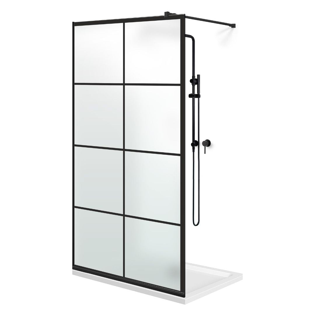 Paravan dus Walk-in, Perete dus  Negru, #Mat #Matt