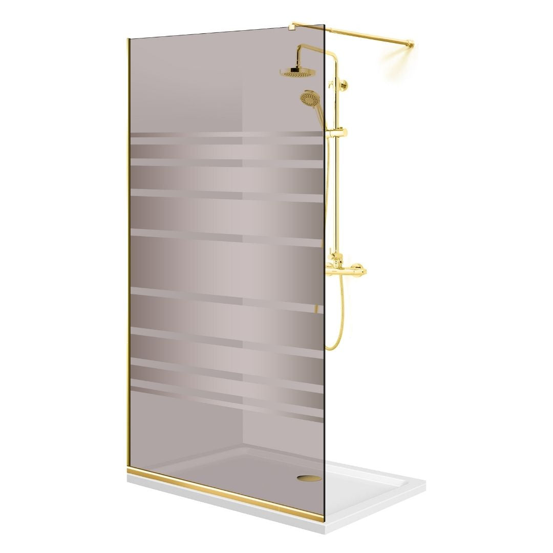 Paravan dus Walk-in, Perete dus  Auriu, #Bronz #Bronz