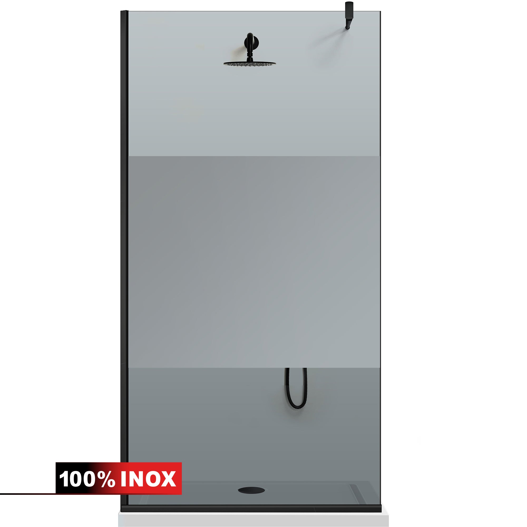 Paravan dus Walk-in, Perete dus  Negru, #Gri #Szürke