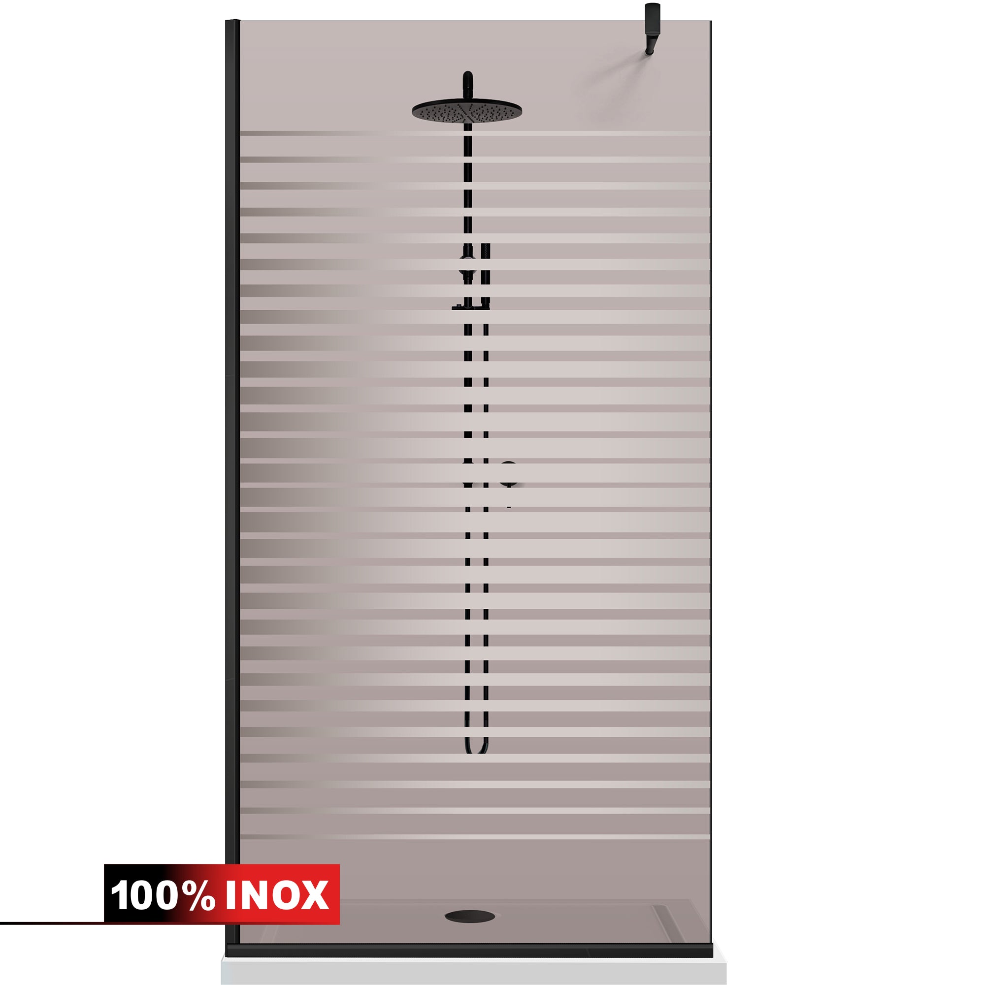 Paravan dus Walk-in, Perete dus  Negru, #Bronz #Bronz