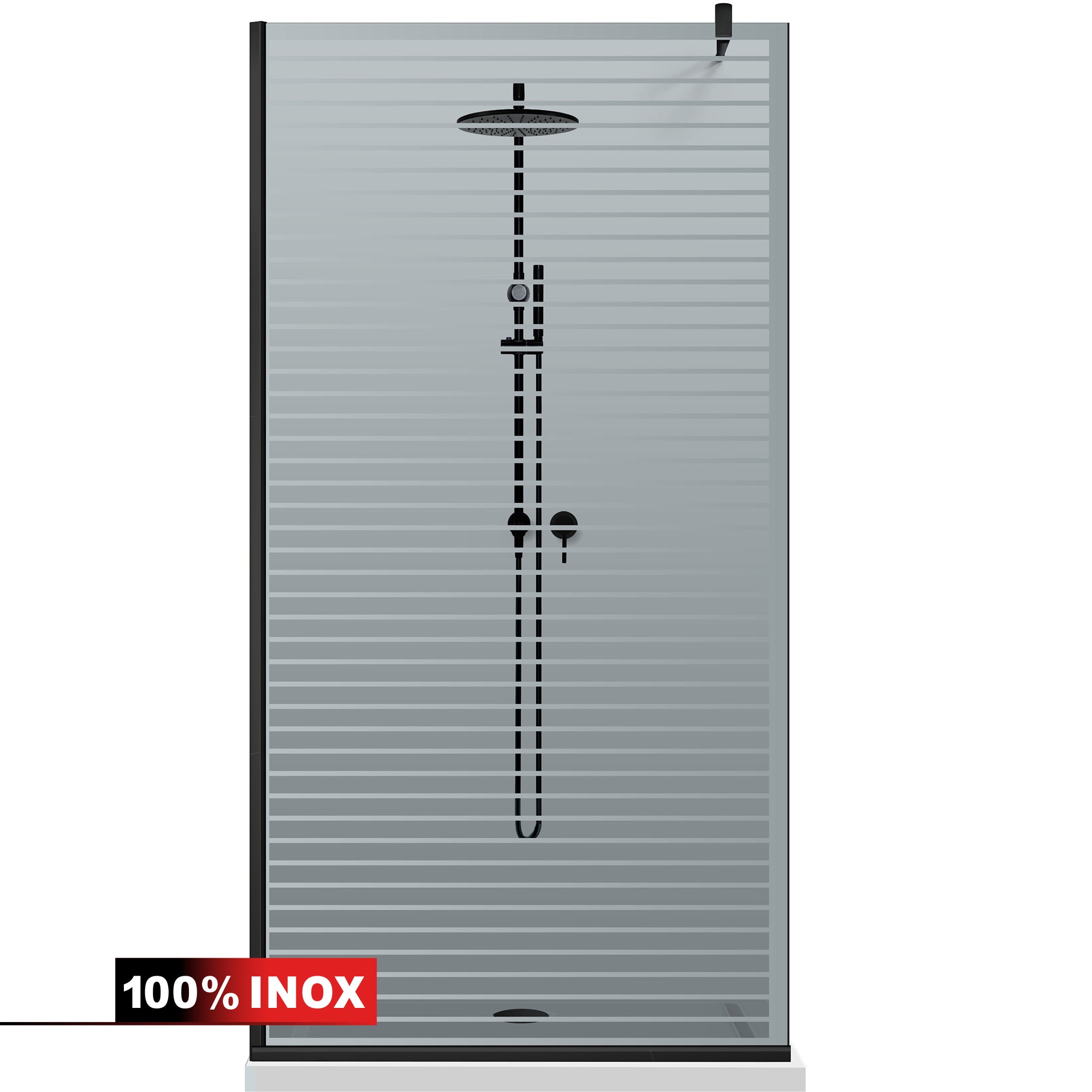 Paravan dus Walk-in, Perete dus  Negru, #Gri #Szürke