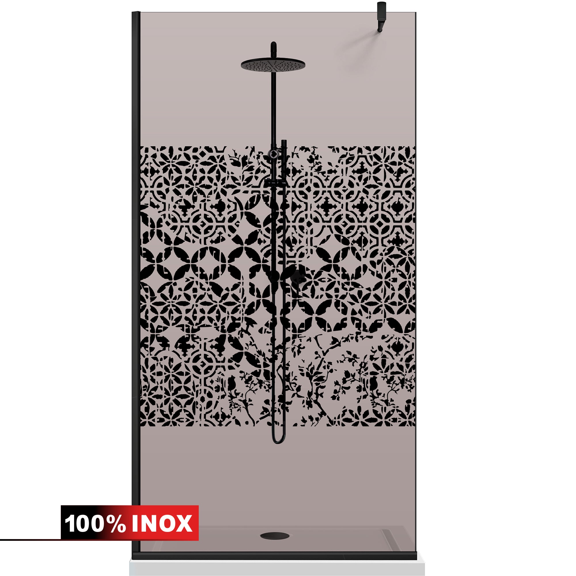 Paravan dus Walk-in, Perete dus  Negru, #Bronz #Bronz