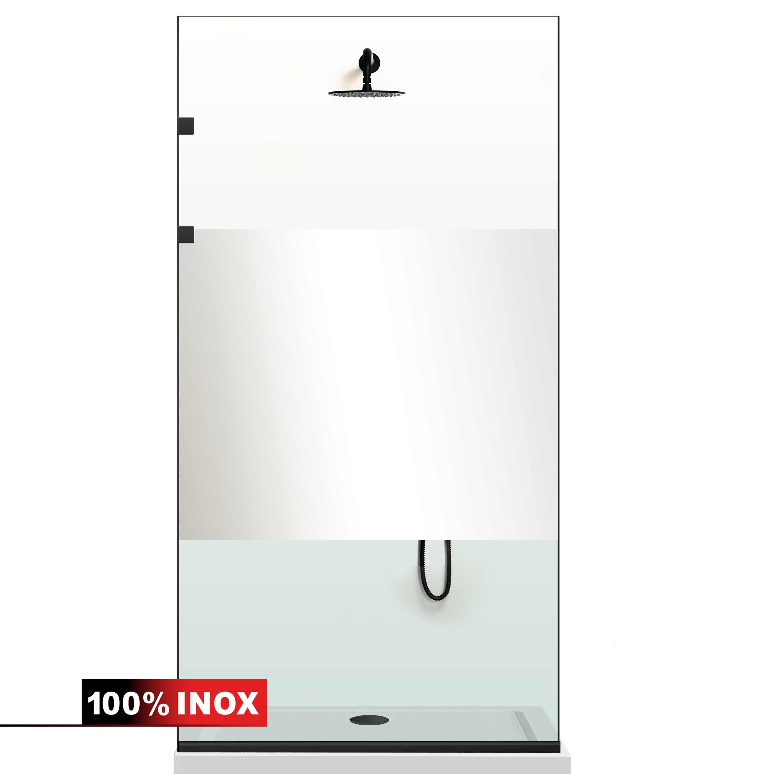 Paravan dus Walk-in, Perete dus Inox, #Clara #Víztiszta