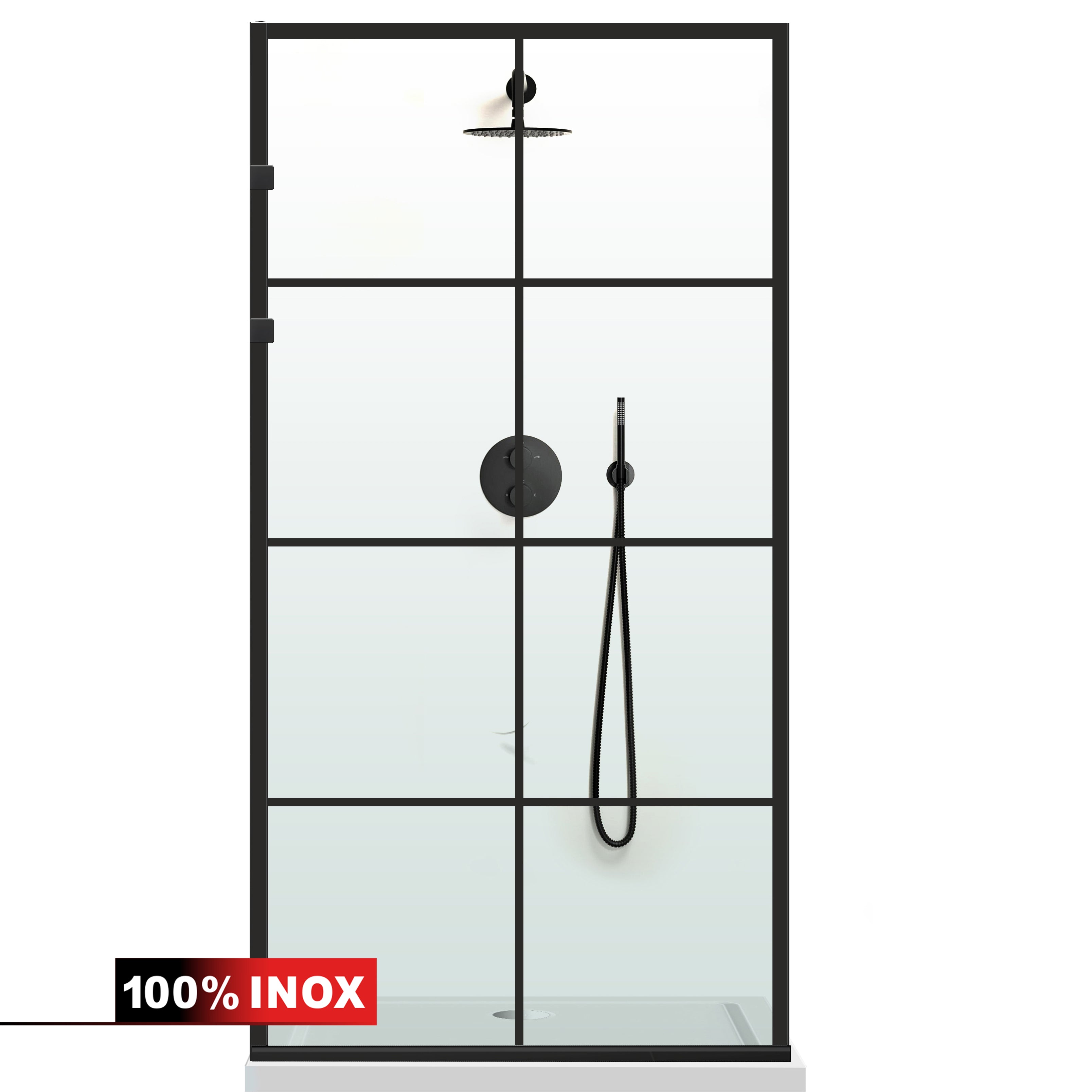 Paravan dus Walk-in, Perete dus Inox, #Clara #Víztiszta