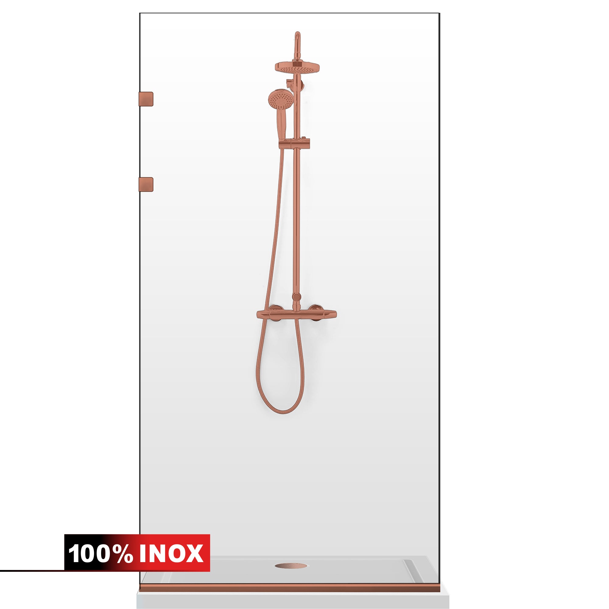 Paravan dus Walk-in, Perete dus Inox, negru mat, #Clara #Víztiszta