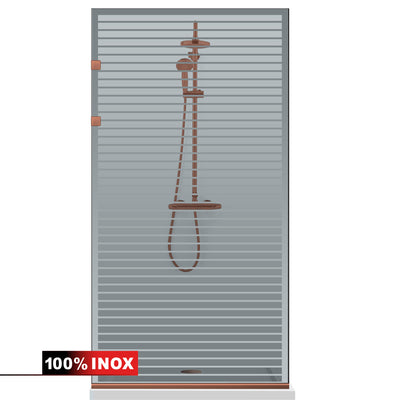 Paravan dus Walk-in, Perete dus Inox, cupru #Gri