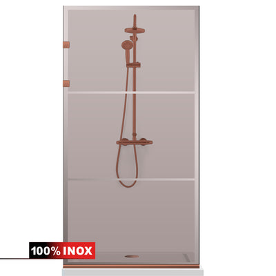 Shower Screens Walk-in, Stainless steel shower wall, copper #Bronze