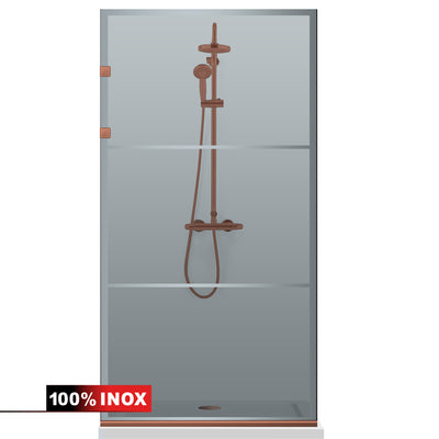 Shower Screens Walk-in, Stainless steel shower wall, copper #Grey