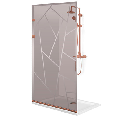 Paravan dus Walk-in, Perete dus Inox, cupru #Bronz