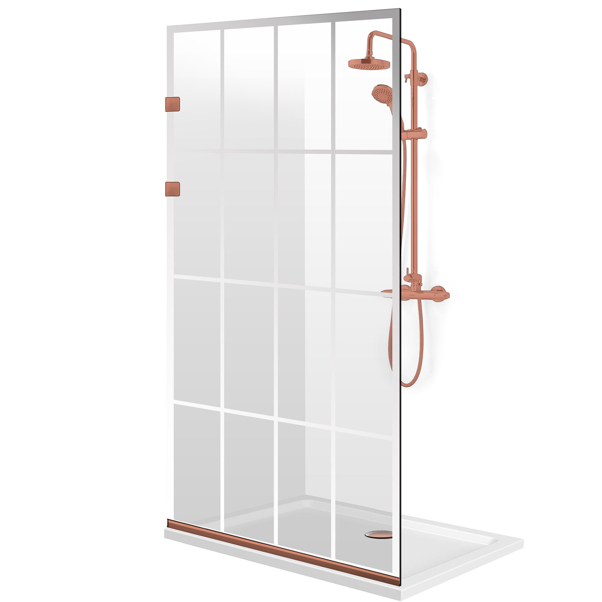 Paravan dus Walk-in, Perete dus Inox, negru mat, #Clara #Víztiszta