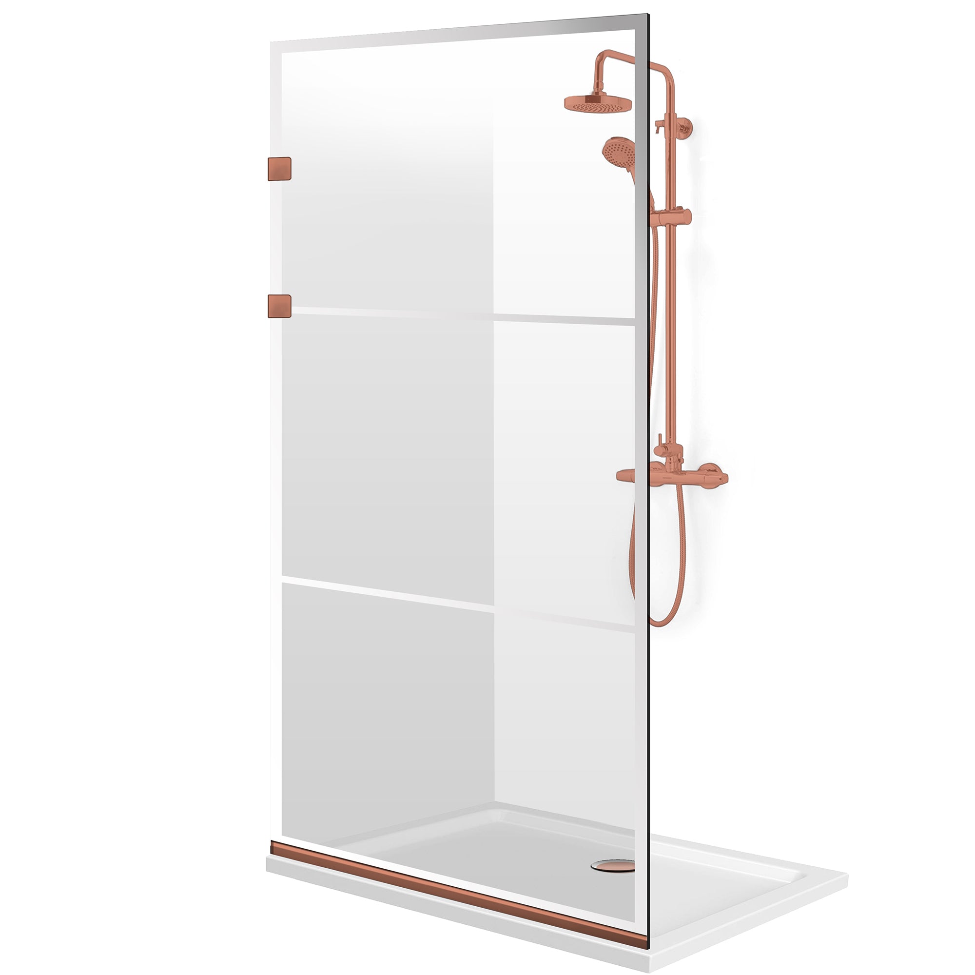 Shower Screens Walk-in, Stainless steel shower wall, matte black, #Clear #Clear