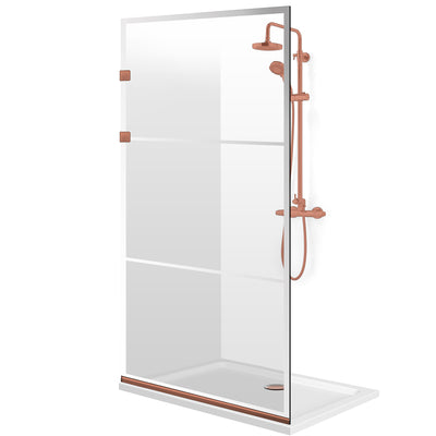 Shower Screens Walk-in, Stainless steel shower wall, matte black, #Clear #Clear