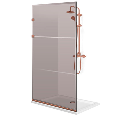 Shower Screens Walk-in, Stainless steel shower wall, copper #Bronze