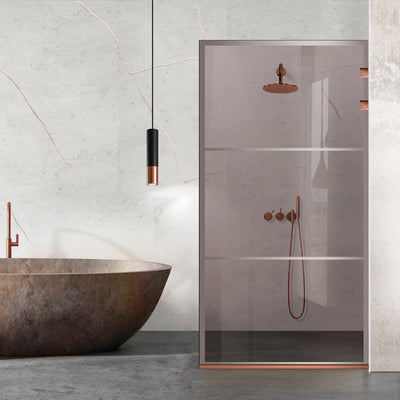 Shower Screens Walk-in, Stainless steel shower wall, copper #Bronze
