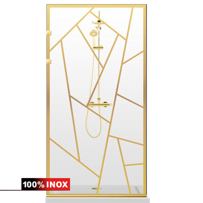 Paravan dus Walk-in, Perete dus Inox, auriu, #Clara #Víztiszta