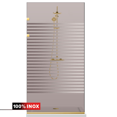 Shower Screens Walk-in, Stainless steel shower wall, gold #Bronze