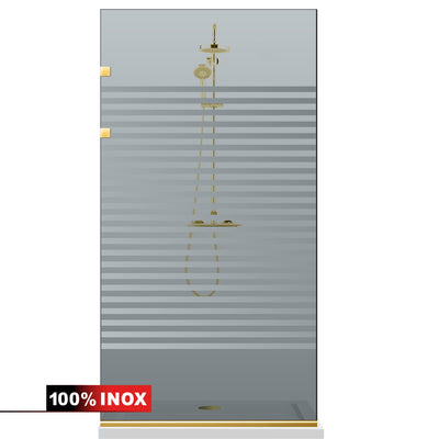 Paravan dus Walk-in, Perete dus Inox, auriu #Gri