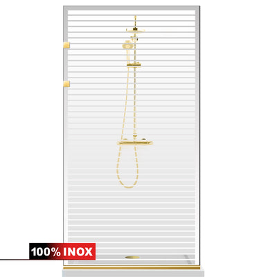 Shower Screens Walk-in, Stainless steel shower wall, gold, #Clear #Crystal clear