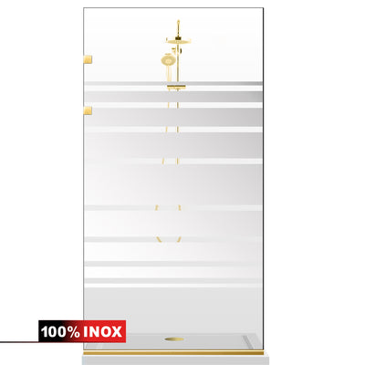 Paravan dus Walk-in, Perete dus Inox, auriu, #Clara #Víztiszta