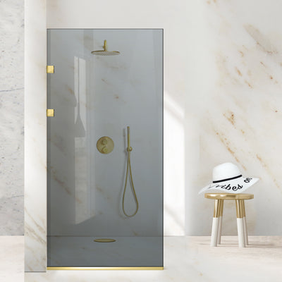 Paravan dus Walk-in, Perete dus Inox, auriu #Gri