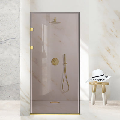Shower Screens Walk-in, Stainless steel shower wall, gold #Bronze