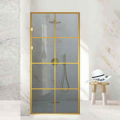 Paravan dus Walk-in, Perete dus Inox, auriu #Gri