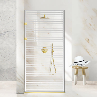 Shower Screens Walk-in, Stainless steel shower wall, gold, #Clear #Crystal clear