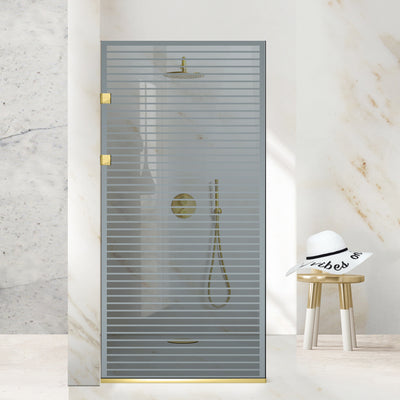 Shower Screens Walk-in, Stainless steel shower wall, gold #Grey